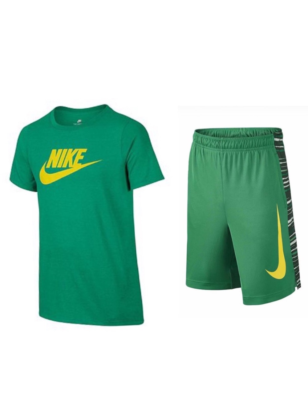 Nike Boys Futura Logo Tee Shirt and Striped Dri-Fit Legacy Basketball Shorts